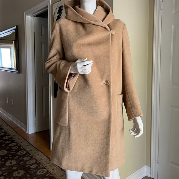 Hilary Radley Angora/Wool Blend Coat - Light Camel Colour - Size 6 / Medium - Picture 3 of 16